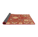 Sideview of Abstract Brown Sand Brown Modern Rug, abs3808