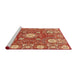 Sideview of Machine Washable Abstract Brown Sand Brown Rug, wshabs3808