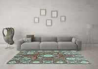 Machine Washable Abstract Light Blue Modern Rug, wshabs3808lblu