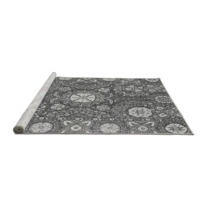 Sideview of Machine Washable Abstract Gray Modern Rug, wshabs3808gry