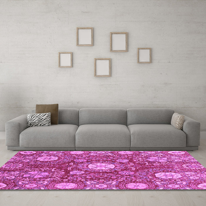 Machine Washable Abstract Purple Modern Area Rugs in a Living Room, wshabs3808pur