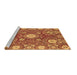 Sideview of Machine Washable Abstract Brown Modern Rug, wshabs3808brn