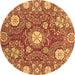 Round Machine Washable Abstract Brown Modern Rug, wshabs3808brn