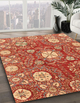 Machine Washable Abstract Brown Sand Brown Rug in a Family Room, wshabs3808