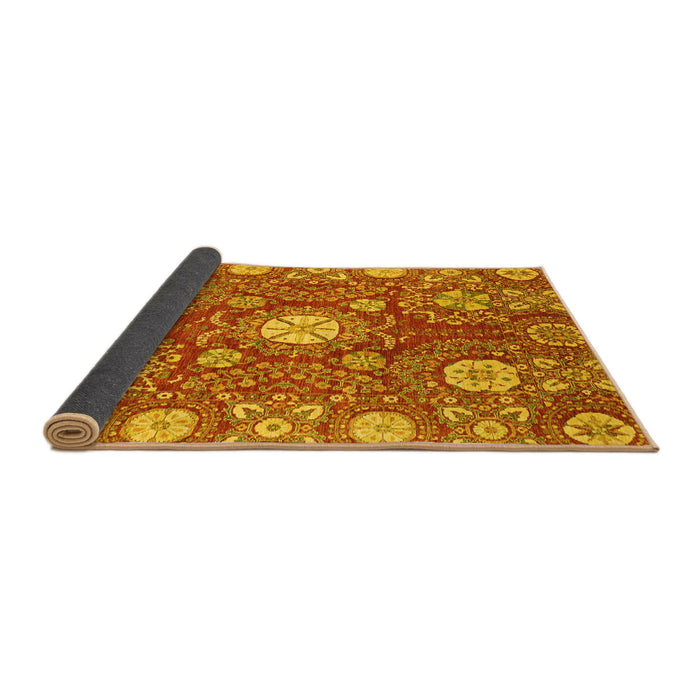 Sideview of Abstract Yellow Modern Rug, abs3808yw