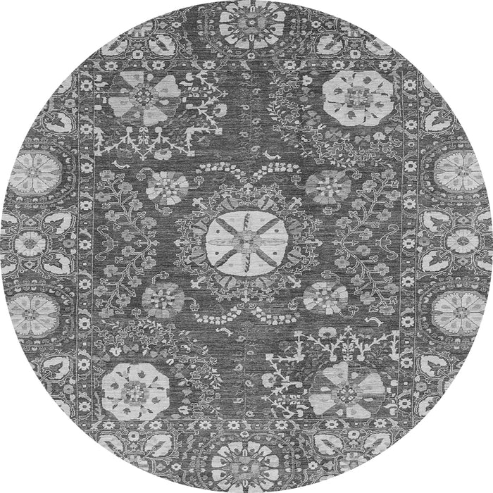 Round Abstract Gray Modern Rug, abs3808gry