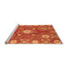 Sideview of Machine Washable Abstract Orange Modern Area Rugs, wshabs3808org