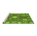 Sideview of Machine Washable Abstract Green Modern Area Rugs, wshabs3808grn