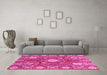 Machine Washable Abstract Pink Modern Rug in a Living Room, wshabs3808pnk