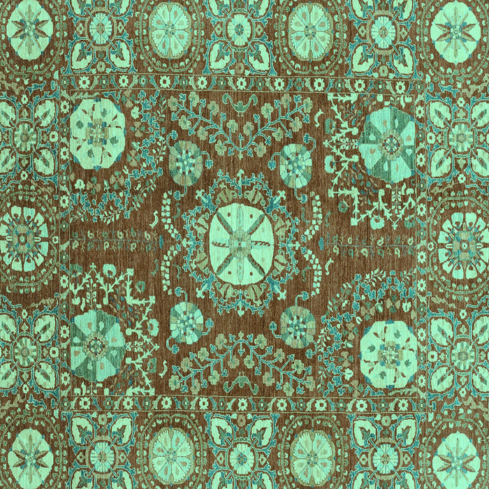 Square Abstract Turquoise Modern Rug, abs3808turq