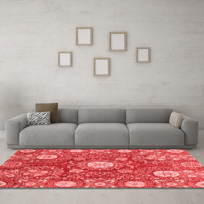 Modern Red Washable Rugs
