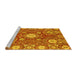 Sideview of Machine Washable Abstract Yellow Modern Rug, wshabs3808yw