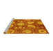 Sideview of Machine Washable Abstract Yellow Modern Rug, wshabs3809yw