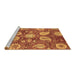 Sideview of Machine Washable Abstract Brown Modern Rug, wshabs3809brn