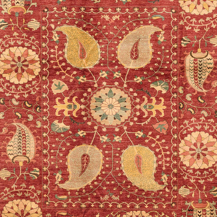 Machine Washable Abstract Orange Rug, wshabs3809