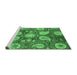 Sideview of Machine Washable Abstract Emerald Green Modern Area Rugs, wshabs3809emgrn