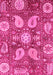 Machine Washable Abstract Pink Modern Rug, wshabs3809pnk