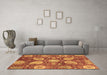 Machine Washable Abstract Brown Modern Rug in a Living Room,, wshabs3809brn