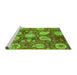 Sideview of Machine Washable Abstract Green Modern Area Rugs, wshabs3809grn