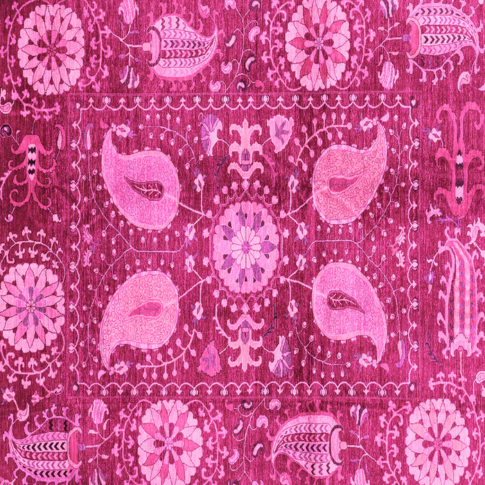 Square Machine Washable Abstract Pink Modern Rug, wshabs3809pnk