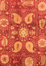 Machine Washable Abstract Orange Modern Area Rugs, wshabs3809org