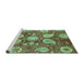 Sideview of Machine Washable Abstract Turquoise Modern Area Rugs, wshabs3809turq