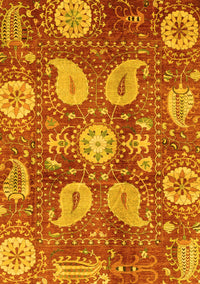 Abstract Yellow Modern Rug, abs3809yw