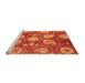 Sideview of Machine Washable Abstract Orange Modern Area Rugs, wshabs3809org