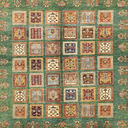 Square Abstract Reddish Brown Modern Rug, abs380