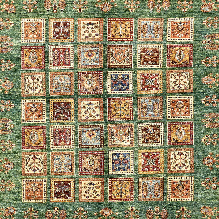 Square Abstract Reddish Brown Modern Rug, abs380