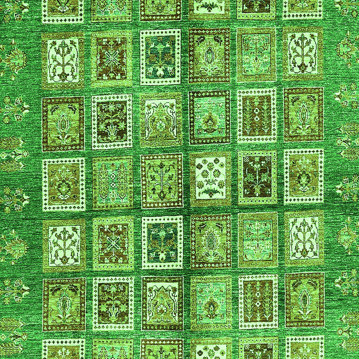 Machine Washable Abstract Green Modern Area Rugs, wshabs380grn
