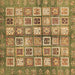 Square Abstract Brown Modern Rug, abs380brn