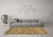 Machine Washable Abstract Brown Modern Rug in a Living Room,, wshabs380brn