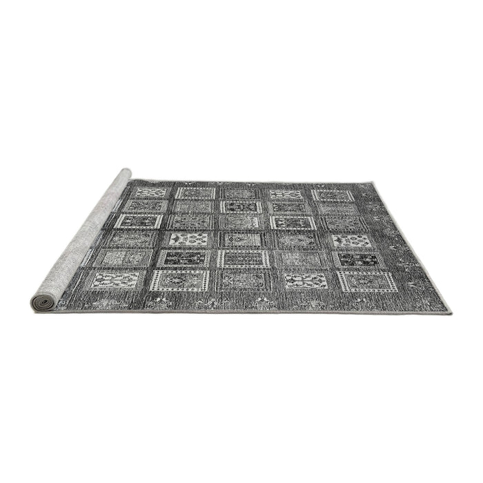 Sideview of Machine Washable Abstract Gray Modern Rug, wshabs380gry