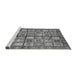 Sideview of Machine Washable Abstract Gray Modern Rug, wshabs380gry