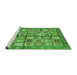 Sideview of Machine Washable Abstract Green Modern Area Rugs, wshabs380grn