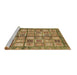 Sideview of Machine Washable Abstract Brown Modern Rug, wshabs380brn