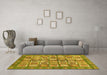 Machine Washable Abstract Yellow Modern Rug in a Living Room, wshabs380yw