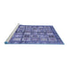 Sideview of Machine Washable Abstract Blue Modern Rug, wshabs380blu