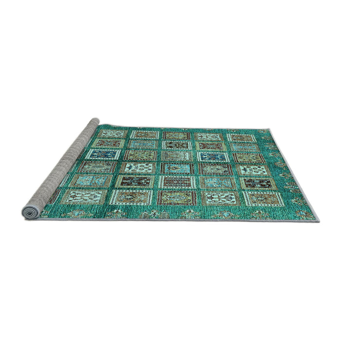 Sideview of Machine Washable Abstract Light Blue Modern Rug, wshabs380lblu