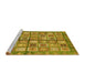 Sideview of Machine Washable Abstract Yellow Modern Rug, wshabs380yw