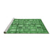 Sideview of Machine Washable Abstract Emerald Green Modern Area Rugs, wshabs380emgrn