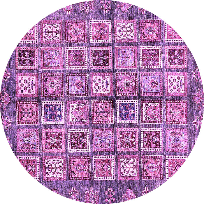 Round Machine Washable Abstract Purple Modern Area Rugs, wshabs380pur