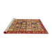 Sideview of Machine Washable Abstract Tomato Red Rug, wshabs381