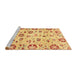 Sideview of Machine Washable Abstract Orange Rug, wshabs3810