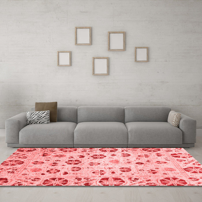 Modern Red Washable Rugs