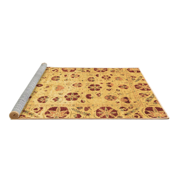 Sideview of Machine Washable Abstract Brown Modern Rug, wshabs3810brn