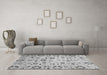 Machine Washable Abstract Gray Modern Rug in a Living Room,, wshabs3810gry