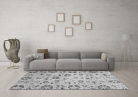 Machine Washable Abstract Gray Modern Rug, wshabs3810gry