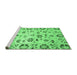 Sideview of Machine Washable Abstract Emerald Green Modern Area Rugs, wshabs3810emgrn